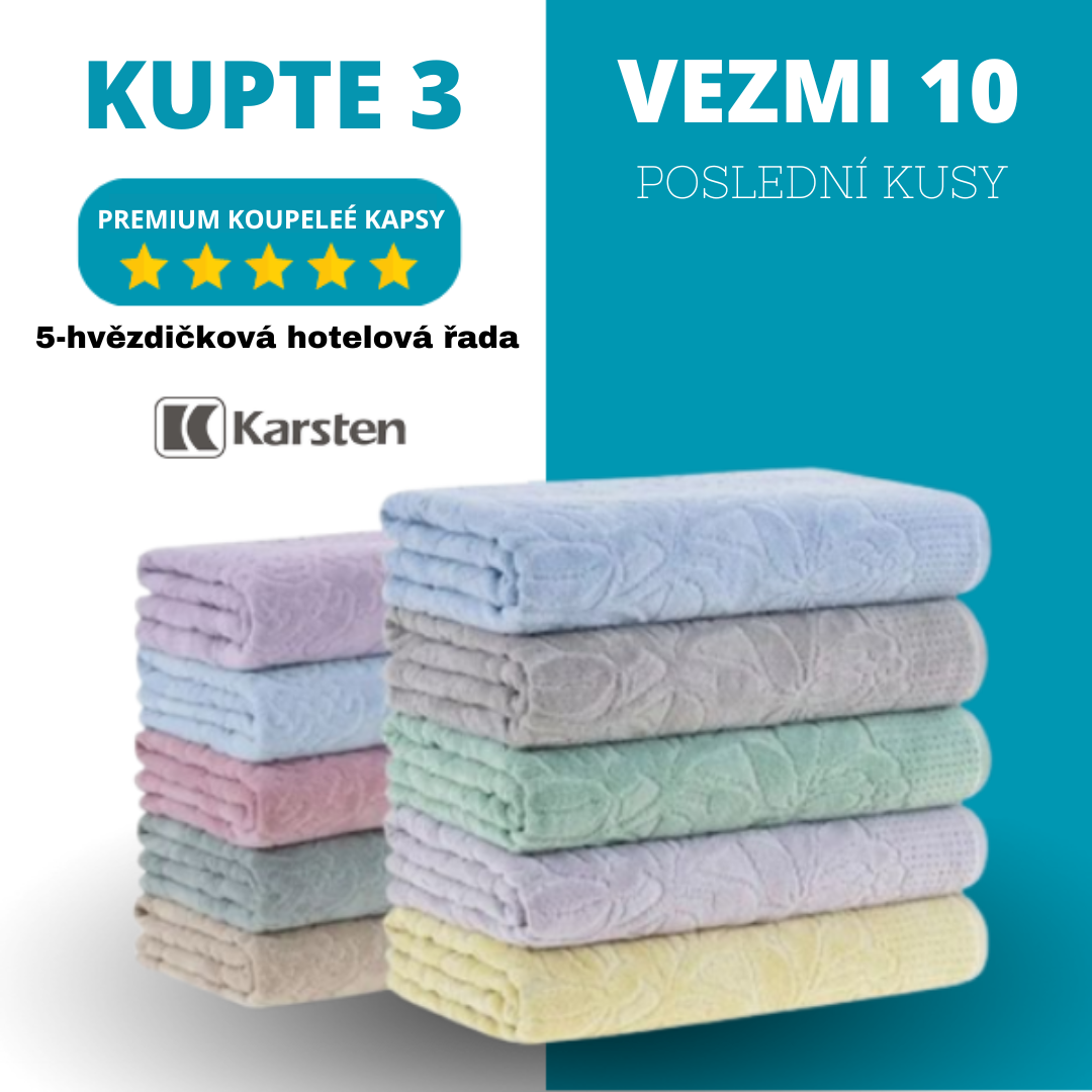 MEGA KIT Obsahující 10 SUPER RUČNÍKŮ - KUPTE 3, DOSTANETE 10 (VÝPRODEJ - POSLEDNÍ DEN) Ana 1